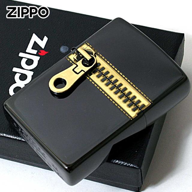 Zippo ジッポライター ジッパー メタル 両面加工 ZIPPER ZIPPO ブラックイオンコーティング イオンブラック メール便専用商品