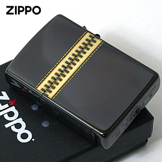Zippo ジッポライター ジッパー メタル 両面加工 ZIPPER ZIPPO ブラックイオンコーティング イオンブラック メール便専用商品_1