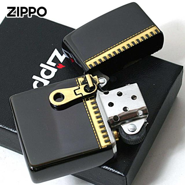 Zippo ジッポライター ジッパー メタル 両面加工 ZIPPER ZIPPO ブラックイオンコーティング イオンブラック メール便専用商品_2
