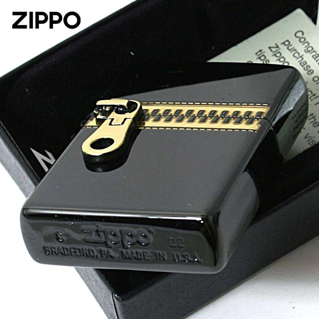 Zippo ジッポライター ジッパー メタル 両面加工 ZIPPER ZIPPO ブラックイオンコーティング イオンブラック メール便専用商品_3