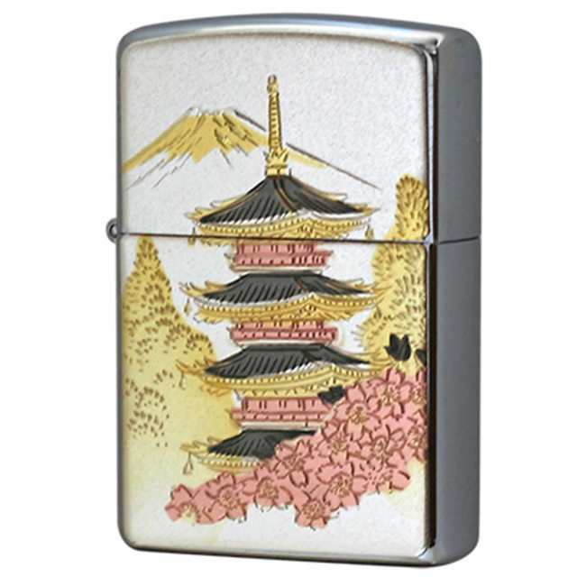 Zippo ジッポライター 電鋳板 プレート貼り 和柄 伝統工芸 五重塔 プレゼント 贈り物 男性 女性 かっこいい メール便可の通販は