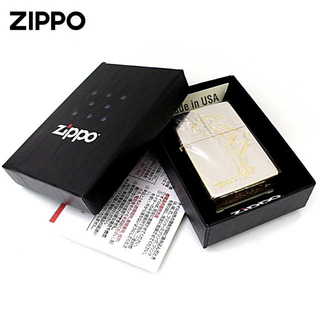 Zippo ジッポライター クラシカル ウインディ Windy シルバー ゴールド コンビミラー SG メール便専用商品_4