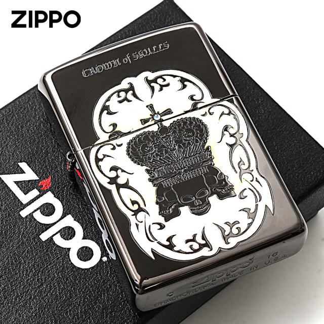 Zippo ジッポライター スカル ドクロ 骸骨 シェル 貝 インレイ 象嵌 王冠 クラウン Crown of Skulls COS-C メール便専用商品