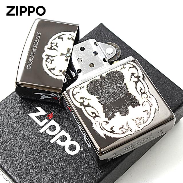 Zippo ジッポライター スカル ドクロ 骸骨 シェル 貝 インレイ 象嵌 王冠 クラウン Crown of Skulls COS-C メール便専用商品_2