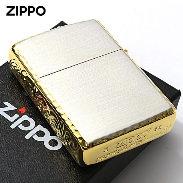 Zippo ジッポライター アーマー 162 3面彫刻 コーナーリューター加工 金銀コンビメッキ シリアル番号 SG メール便専用商品_1