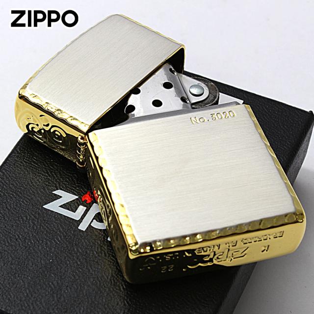 Zippo ジッポライター アーマー 162 3面彫刻 コーナーリューター加工 金銀コンビメッキ シリアル番号 SG メール便専用商品_2