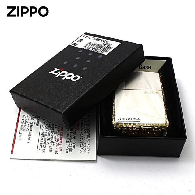 Zippo ジッポライター アーマー 162 3面彫刻 コーナーリューター加工 金銀コンビメッキ シリアル番号 SG メール便専用商品_5