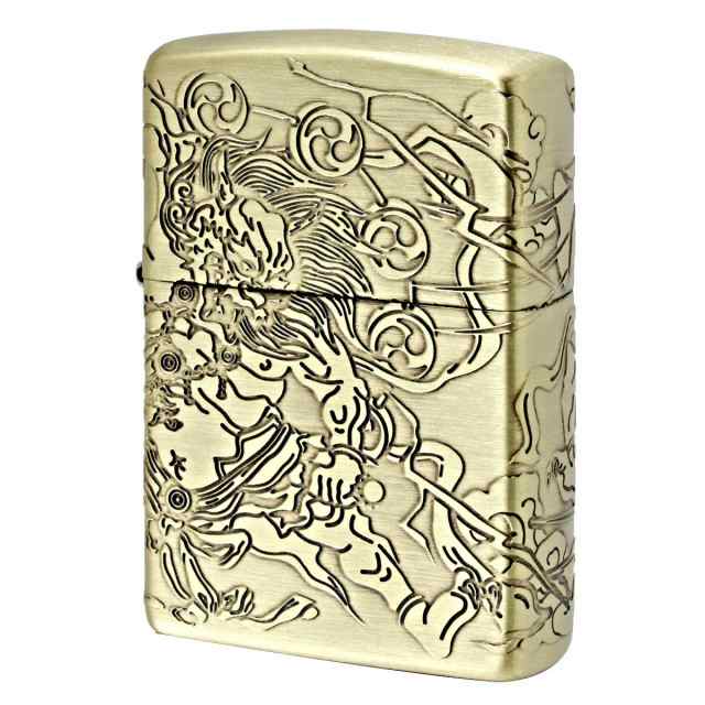 Zippo ジッポライター 風神雷神 縁起物 4面連続デザイン ブラス古美 BS プレゼント 贈り物 男性 女性 かっこいいの通販は