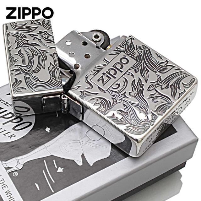 Zippo ジッポライター 1935レプリカ アラベスク 唐草 両面加工 Arabesque 銀イブシ SI メール便専用商品_2