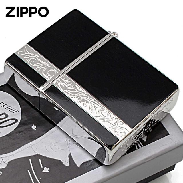 Zippo ジッポライター 1935レプリカ バーティカル アラベスク 唐草 両面加工 Vertical Arabesque 銀メッキ 1935VERS メール便専用商品_1