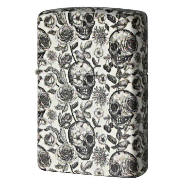 Zippo ジッポライター スカル ドクロ 骸骨 薔薇 ローズ Skeleton Design 蓄光 塗装 49458 プレゼント 贈り物 男性 かっこいい USAモデルの通販は
