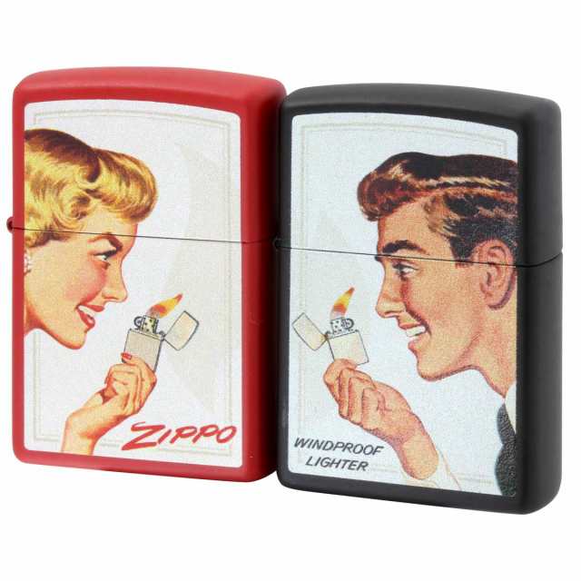Zippo ジッポライター ペア ビンテージデザイン オールドポスター ペアセット 46295 プレゼント 贈り物 男性 かっこいい USモデルの通販は