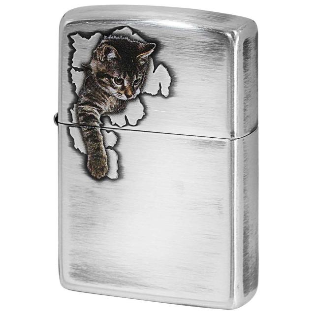 Zippo ジッポライター ネコ 猫 Cat Pau キャットポー 2 銀メッキいぶし 80045 プレゼント 贈り物 女性 かわいい メール便可の通販は 8,316円