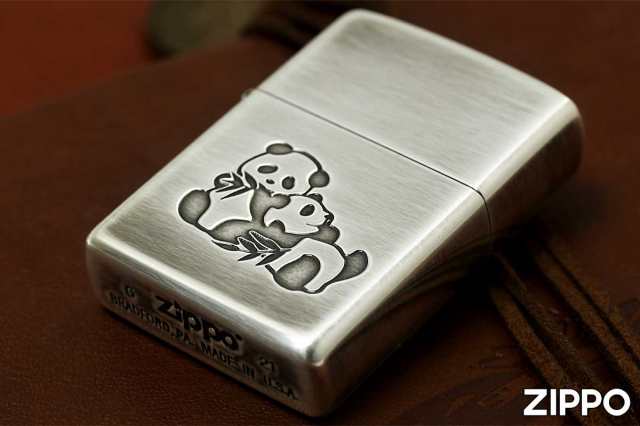 Zippo ジッポライター いきものモチーフ 双子パンダ メール便可の通販