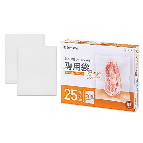 アイリスオーヤマ 真空パック機 真空保存フードシーラー 専用袋 100枚入り 幅20cm×長さ25cm VPF-B225