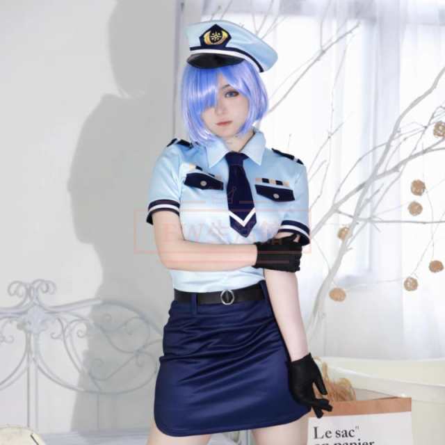 Re:ゼロ レム 犬耳警官 コスプレ 衣装