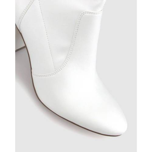 【即日発送】BETTS ヒール アンクルブーツ 白色 ホワイト レディース 【 GANG BLOCK HEEL ANKLE BOOTS WHITE 】