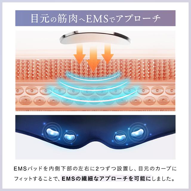 EMSホットアイマスク 充電式 アイマッサージャー NIPLUX EMS EYE MASK