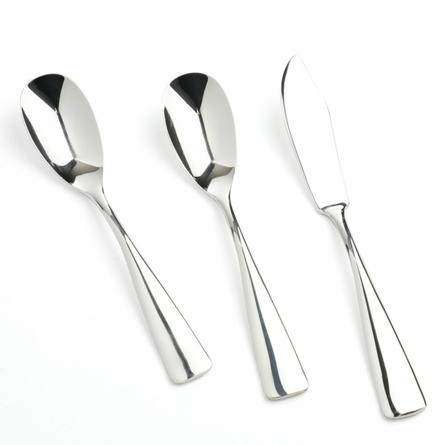 [商品レビューでポイント5％還元] 【名入れ可】COPPER the cutlery Silver mirror  アイススプーン バターナイフ 3本セット カパーザカトの通販は