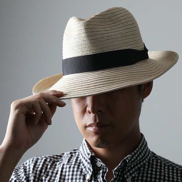 レビューでポイント5％付与 マニラ麻製 パナマ帽風 高級中折帽子