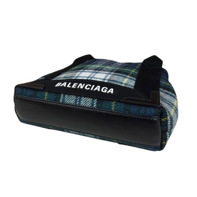 バレンシアガ タータンチェック柄 ネイビーカバXS ショルダーバッグ ウール 390346 グリーン レディース BALENCIAGA 中古 R&Kリサイクルキング_4