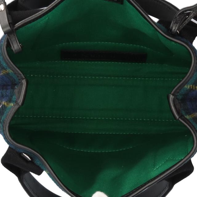 バレンシアガ タータンチェック柄 ネイビーカバXS ショルダーバッグ ウール 390346 グリーン レディース BALENCIAGA 中古 R&Kリサイクルキング_5