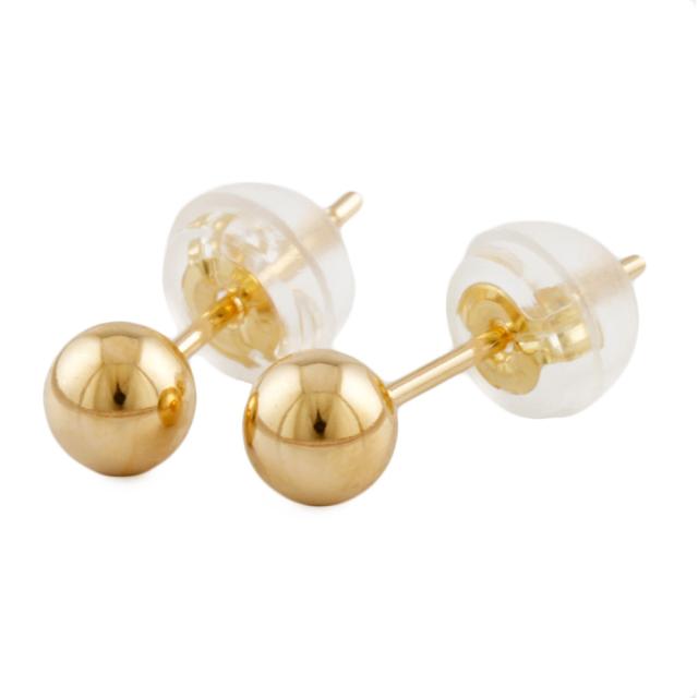 丸玉 4mm ボール ピアス 18金 K18ゴールド レディース   新品 R&Kリサイクルキング