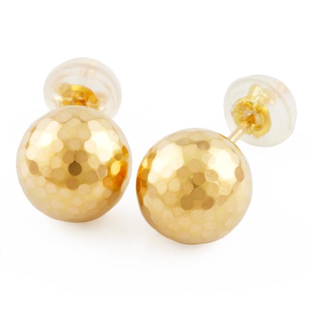 ミラーボール 8mm 丸玉 ピアス 18金 K18ゴールド レディース   新品  R&Kリサイクルキングの通販は 29,304円