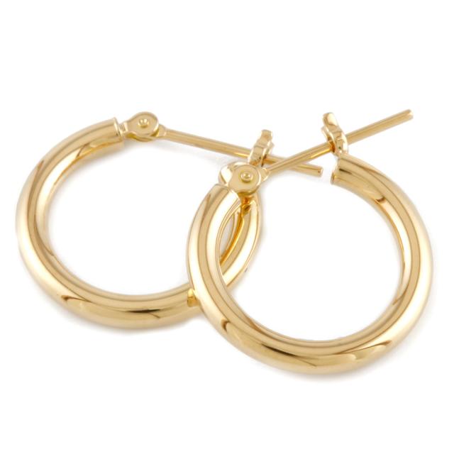 フープピアス ラウンド K18YG 2×15mm 0.9g  /SZF