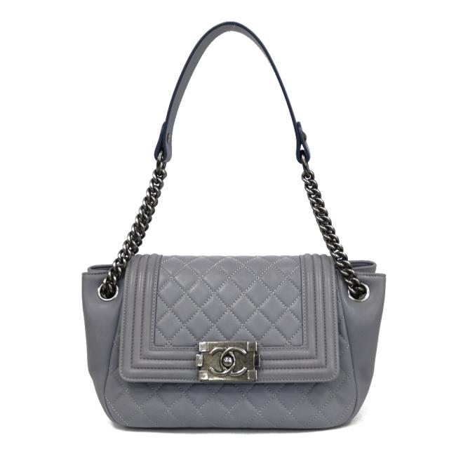 シャネル CHANEL チェーンショルダー ボーイ ショルダーバッグ パープル レディース 中古