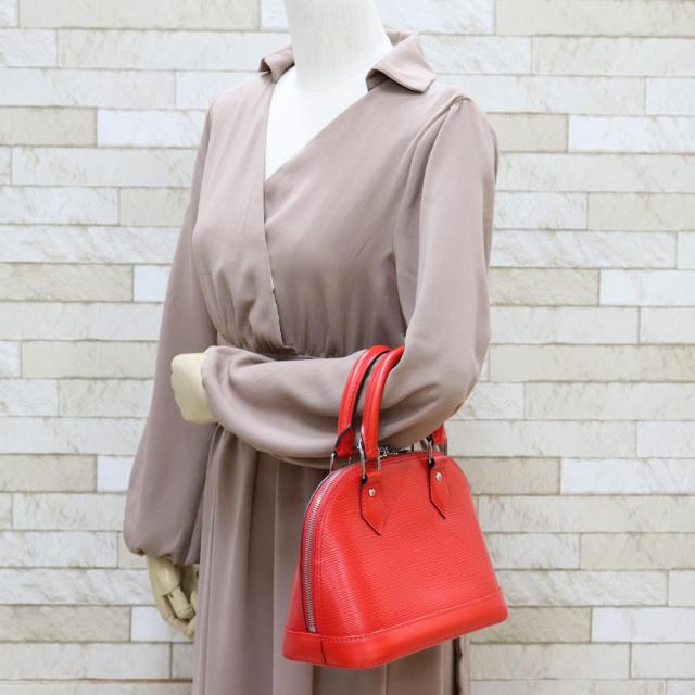 LOUIS VUITTON】ハンドバッグ アルマ エピレザー レッド 自立 LOUIS