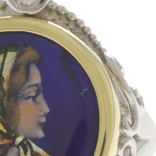 作家 梶光夫 エマーユ 七宝焼き リング 指輪 14号 Pt900プラチナ  