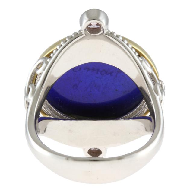 作家 梶光夫 エマーユ 七宝焼き リング 指輪 14号 Pt900プラチナ  