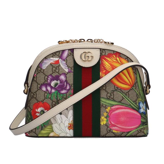 グッチ GUCCI GGフローラ GGスプリーム ショルダーバッグ GGスプリームキャンバス ベージュ／エポニー レディース中古 R&Kリサイクルキング