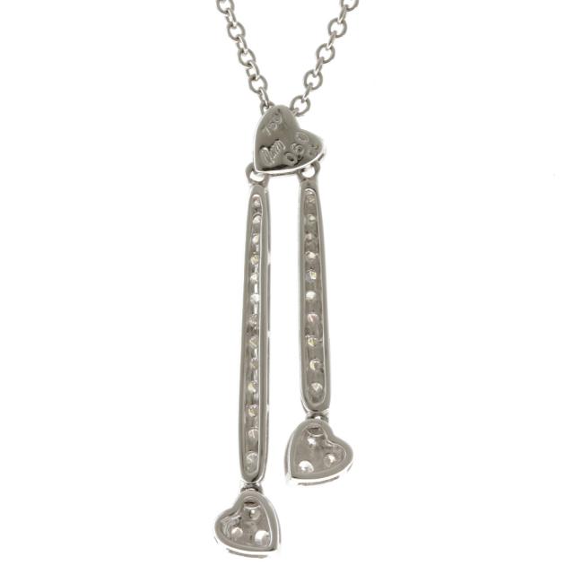 Queen クィーン ネックレス 18金 K18ホワイトゴールド ダイヤモンド 0.60ct レディース中古 R&amp;Kリサイクルキング_2