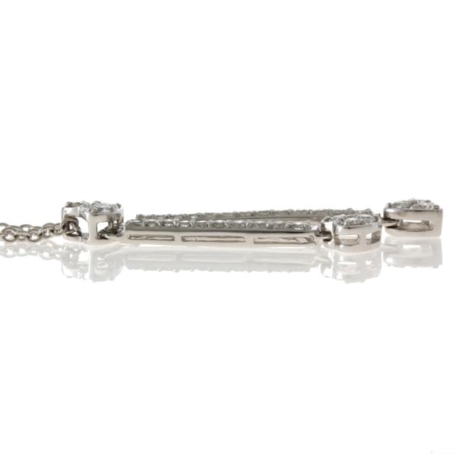 Queen クィーン ネックレス 18金 K18ホワイトゴールド ダイヤモンド 0.60ct レディース中古 R&amp;Kリサイクルキング_3