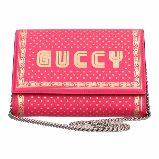 グッチ GUCCI GUCCYセガロゴ ショルダーバッグ レザー ピンク レディース中古 R&Kリサイクルキング