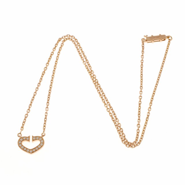 カルティエ CARTIER Cハート ダイヤモンド ネックレス 18金 K18ピンクゴールド ダイヤモンド レディース 中古の通販は カルティエ CARTIER Cハート ダイヤモンド ネックレス 18金 K18ピンクゴールド ダイヤモンド レディース 中古の通販は