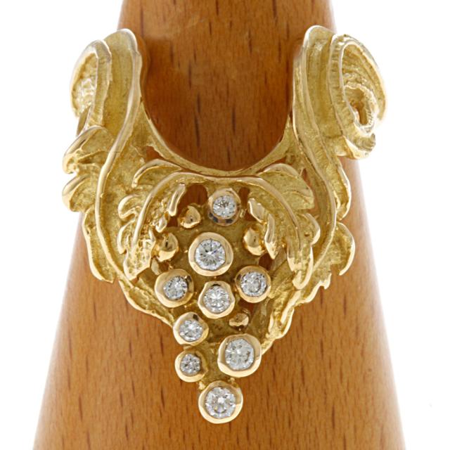 作家 松崎勉 リング 指輪 12.5号 18金 K18イエローゴールド ダイヤモンド 0.20ct レディース 中古の通販は