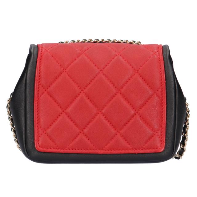 シャネル CHANEL チェーン ミニマトラッセ ショルダーバッグ ラムスキン レッド レディース 中古_2