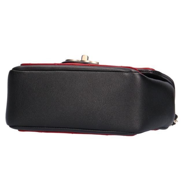 シャネル CHANEL チェーン ミニマトラッセ ショルダーバッグ ラムスキン レッド レディース 中古_4