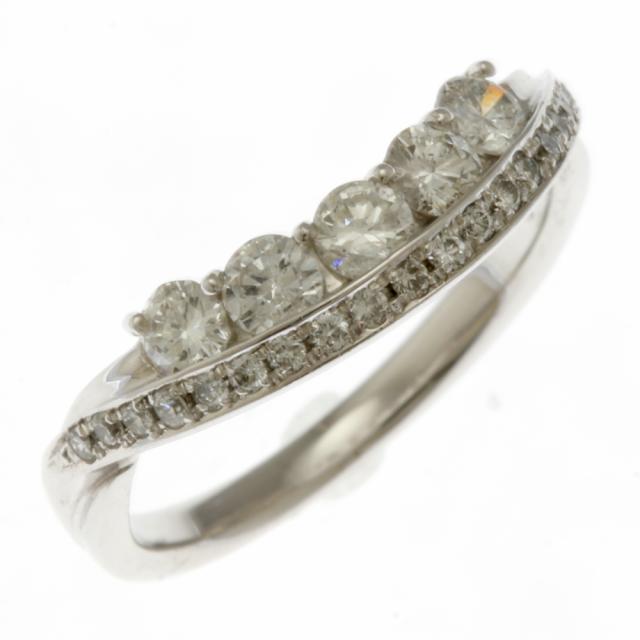 リング 指輪 11号 18金 K18ホワイトゴールド ダイヤモンド 0.68ct レディース 中古