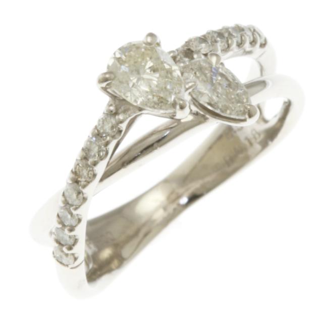 Pt900/K18*9号*ペアシェイプカットダイヤモンドリング*指輪 Pt900/K18*9号*ペアシェイプカットダイヤモンドリング*指輪 リング 指輪 9