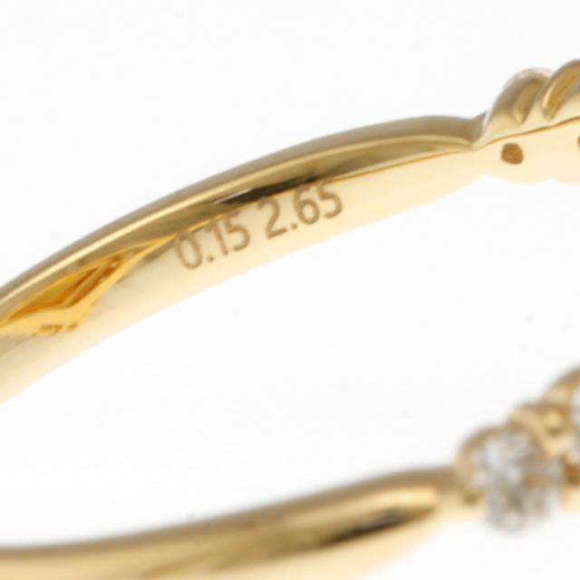 リング 指輪 13号 18金 K18イエローゴールド シトリン ダイヤモンド 0.15ct レディース 中古_7