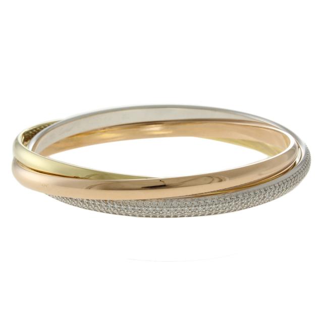 カルティエ CARTIER トリニティ ブレスレット バングル 18金 K18イエローゴールド ダイヤモンド レディース 中古_2