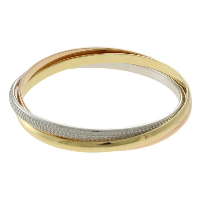 カルティエ CARTIER トリニティ ブレスレット バングル 18金 K18イエローゴールド ダイヤモンド レディース 中古_3