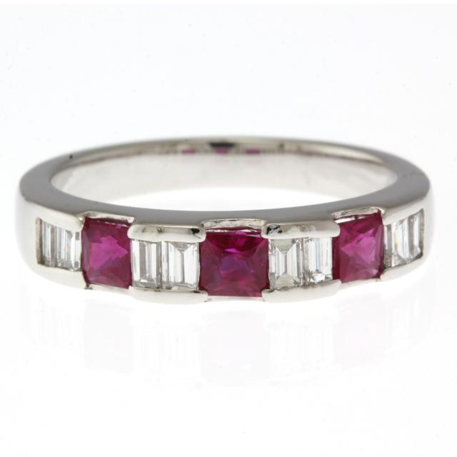 リング 指輪 12.5号 Pt900プラチナ ルビー 0.70ct ダイヤモンド 0.39ct レディース 中古_2