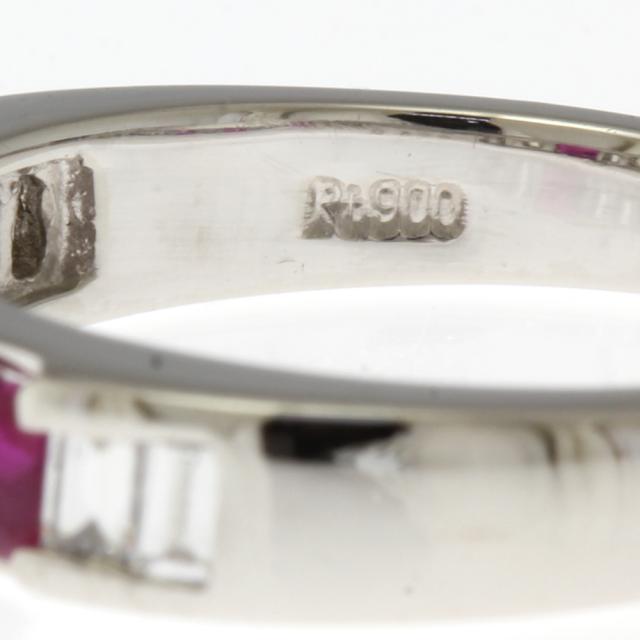 リング 指輪 12.5号 Pt900プラチナ ルビー 0.70ct ダイヤモンド 0.39ct レディース 中古_6