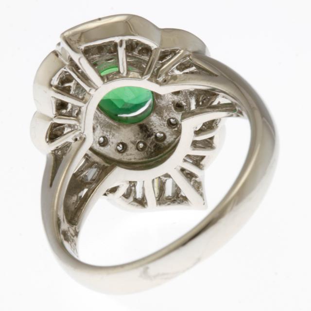 リング 指輪 8号 大ぶり 鑑別書 Pt900プラチナ トルマリン 0.859ct ダイヤモンド 0.574ct レディース 中古_4