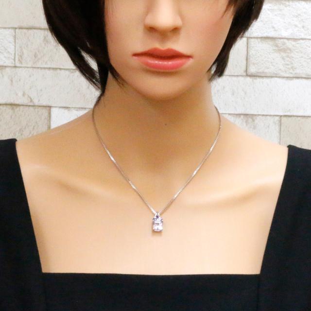 ホワイトゴールドk18 ペンダント ネックレス アメシスト 約10mmサイズ ホワイトゴールドk18 ペンダント ネックレス 一粒石 アメシスト 2月